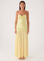 Cierra Strapless Maxi Dress - Yellow