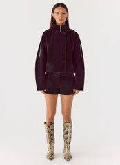 Jeremy Faux Suede Shorts - Black