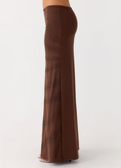 Sweet Sky Beaded Maxi Skirt - Chocolate