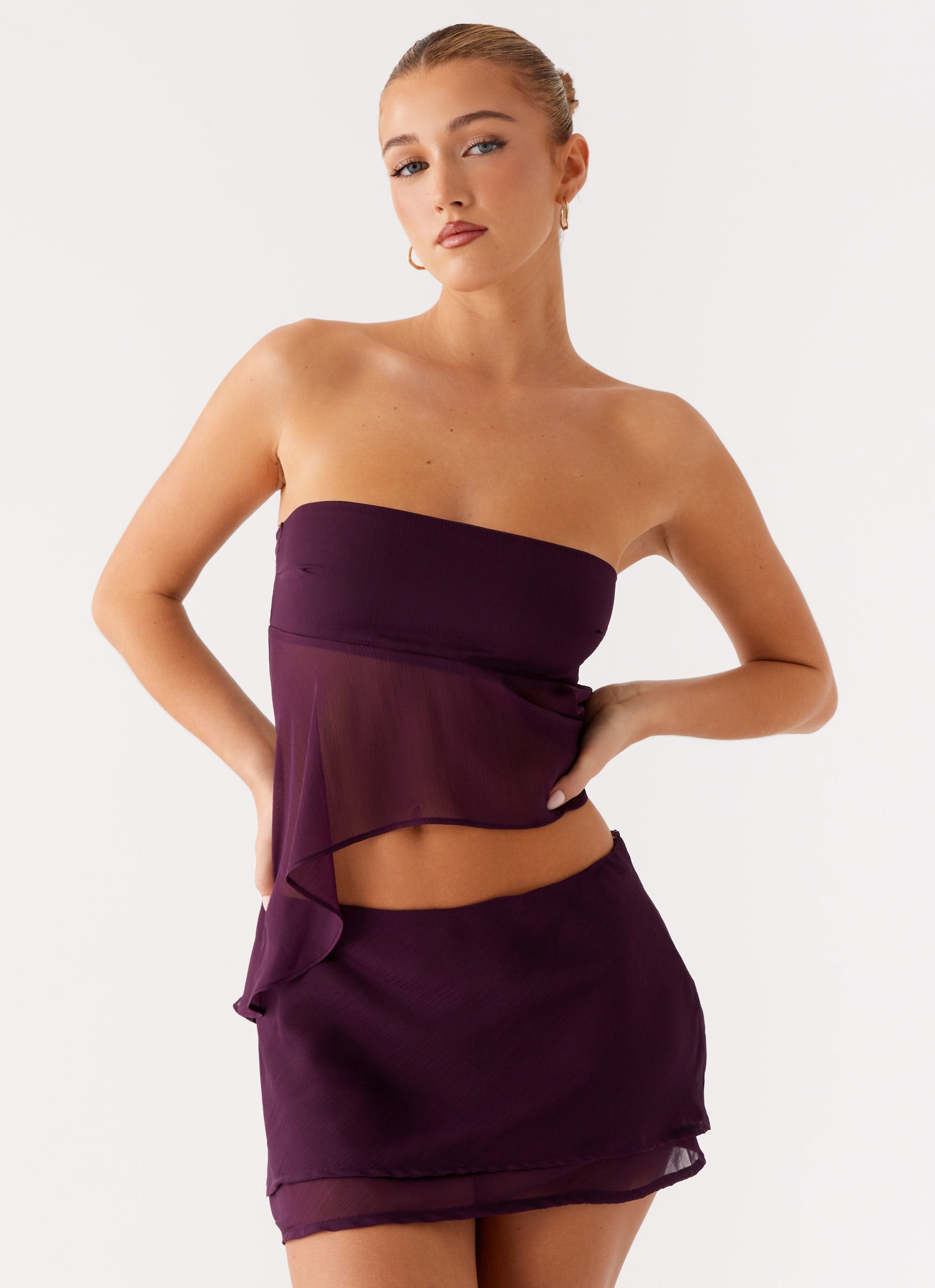 Caleb Mini Skirt - Plum