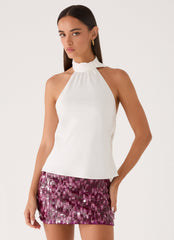 Keena Scarf Top - Ivory